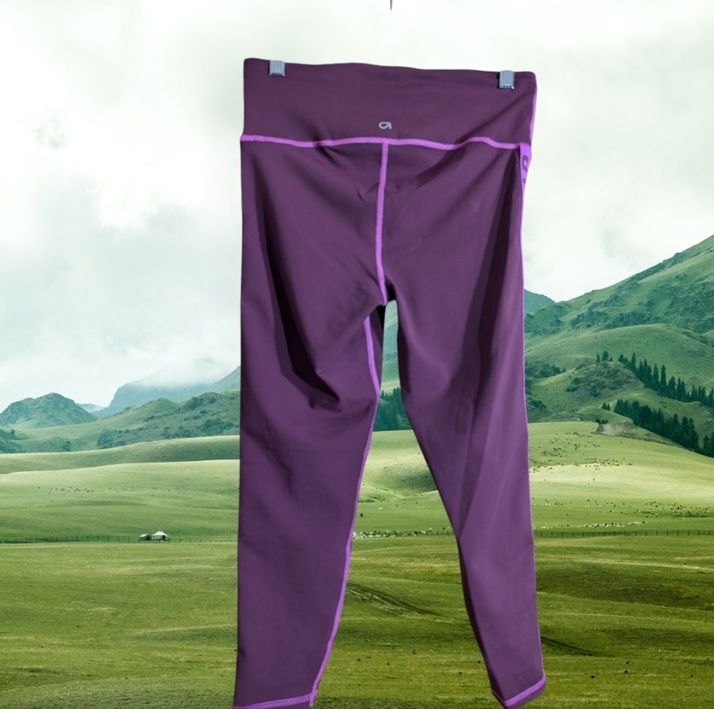 🤩 NWT Gap Factory Purple Leggings with Side Logo Size Medium - Picture 4 of 9